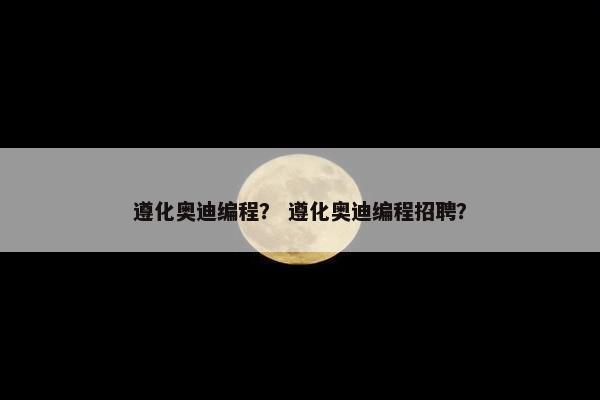 遵化奥迪编程？ 遵化奥迪编程招聘？