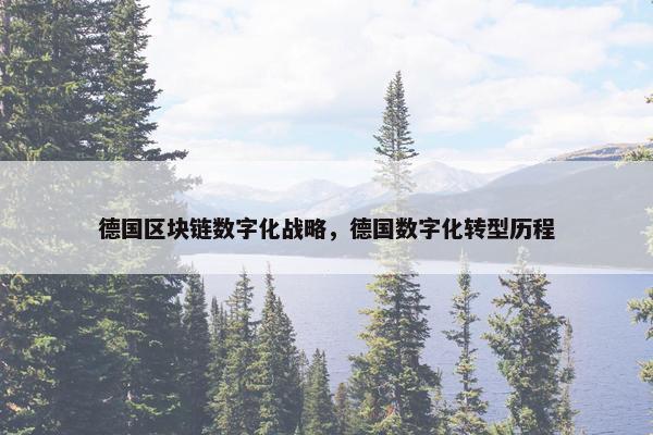 德国区块链数字化战略，德国数字化转型历程
