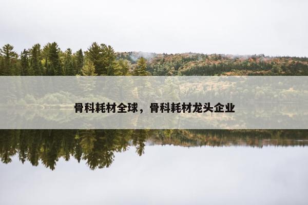 骨科耗材全球，骨科耗材龙头企业