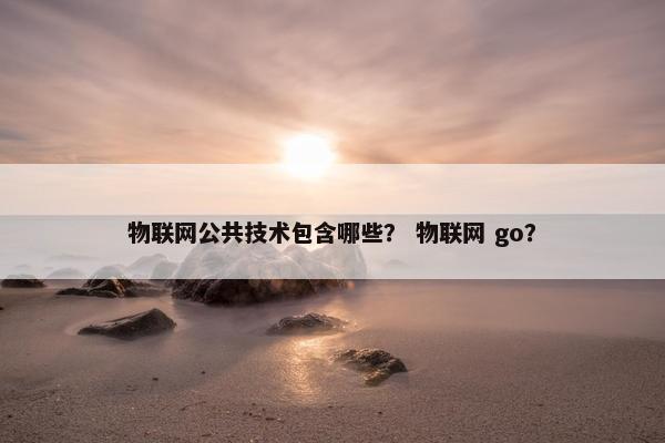 物联网公共技术包含哪些？ 物联网 go？