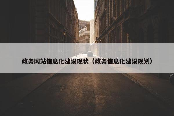政务网站信息化建设现状（政务信息化建设规划）