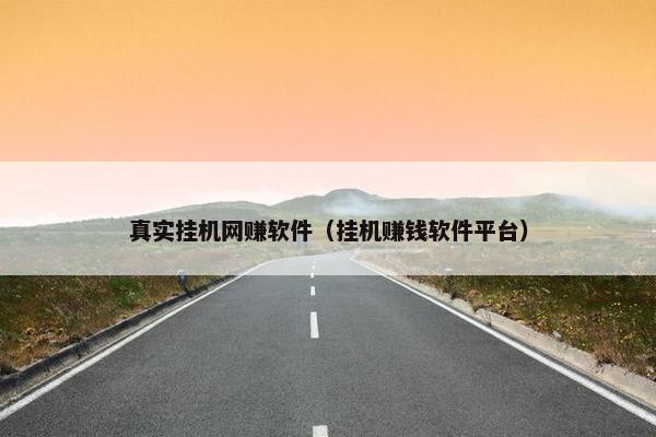 真实挂机网赚软件（挂机赚钱软件平台）