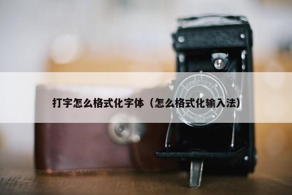 打字怎么格式化字体（怎么格式化输入法）