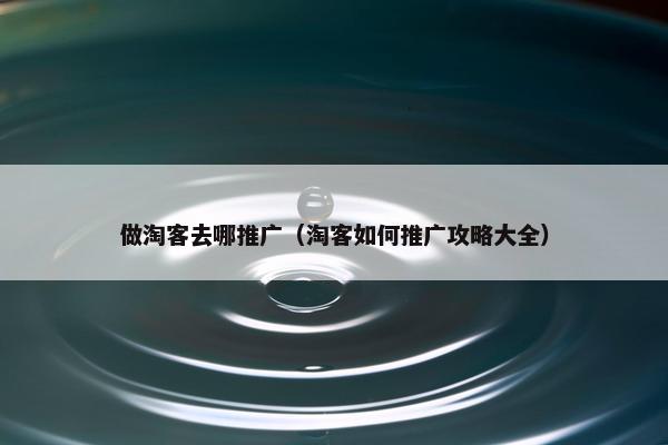 做淘客去哪推广（淘客如何推广攻略大全）