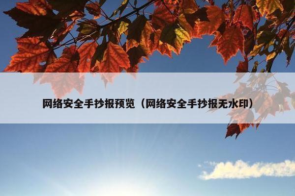 网络安全手抄报预览（网络安全手抄报无水印）