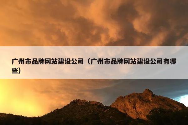 广州市品牌网站建设公司（广州市品牌网站建设公司有哪些）