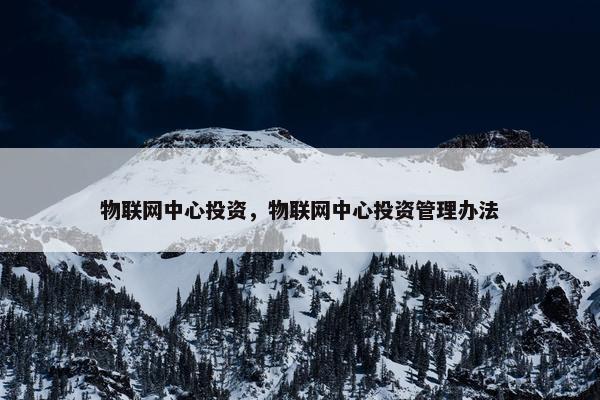 物联网中心投资，物联网中心投资管理办法