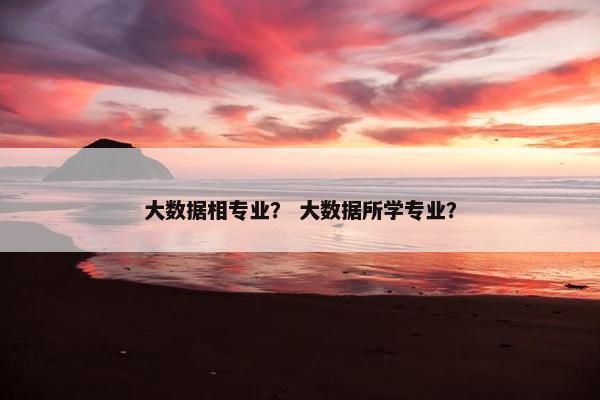 大数据相专业？ 大数据所学专业？