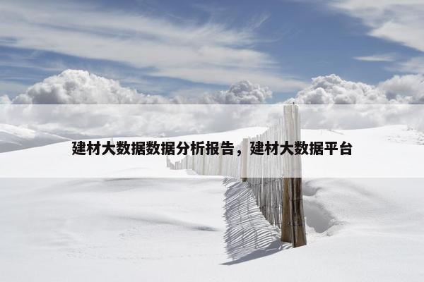 建材大数据数据分析报告，建材大数据平台
