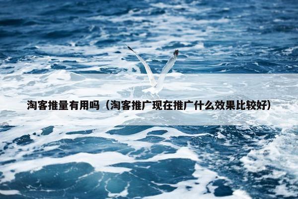 淘客推量有用吗（淘客推广现在推广什么效果比较好）