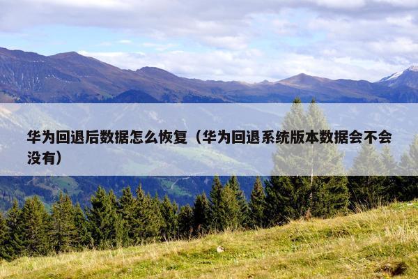华为回退后数据怎么恢复（华为回退系统版本数据会不会没有）