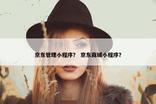 京东管理小程序？ 京东商城小程序？