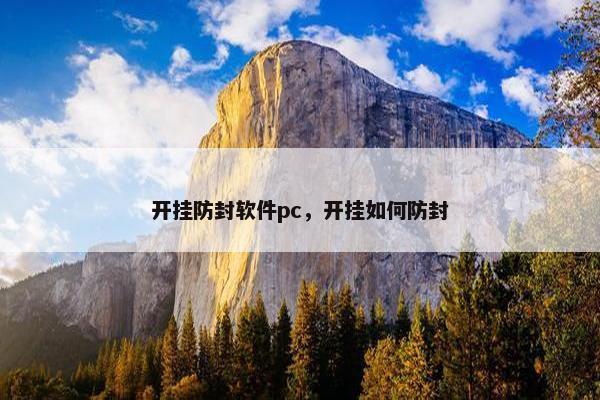 开挂防封软件pc，开挂如何防封