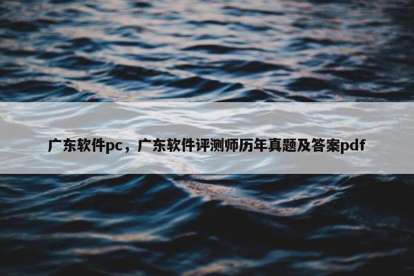 广东软件pc，广东软件评测师历年真题及答案pdf