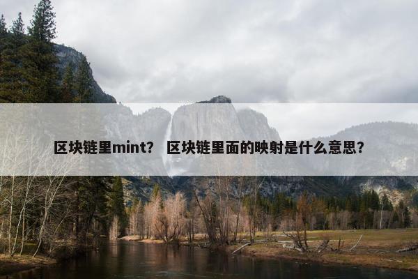区块链里mint？ 区块链里面的映射是什么意思？