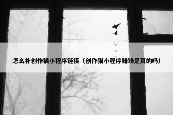 怎么补创作猫小程序链接（创作猫小程序赚钱是真的吗）