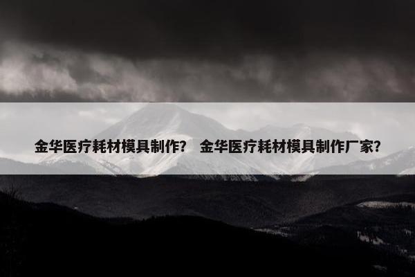 金华医疗耗材模具制作？ 金华医疗耗材模具制作厂家？