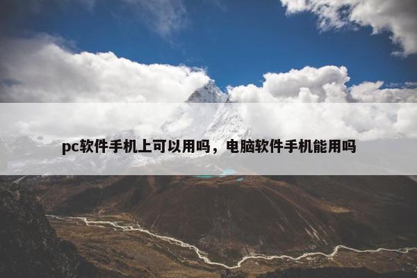 pc软件手机上可以用吗，电脑软件手机能用吗