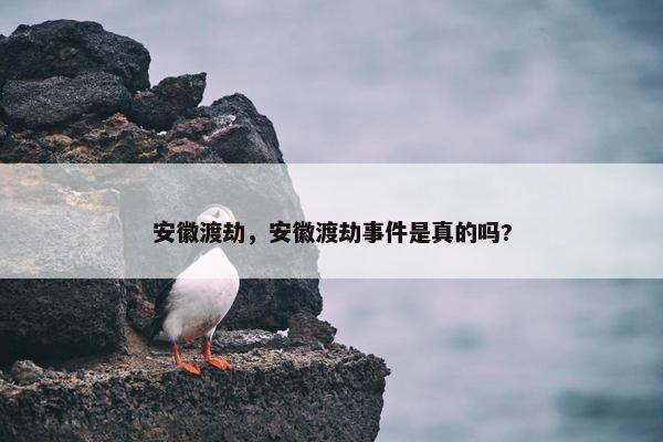 安徽渡劫，安徽渡劫事件是真的吗?