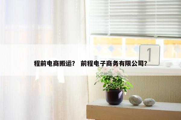 程前电商搬运？ 前程电子商务有限公司？