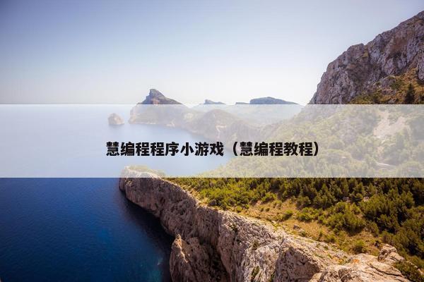 慧编程程序小游戏（慧编程教程）