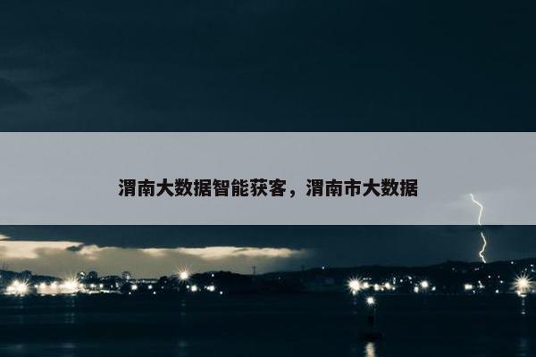 渭南大数据智能获客，渭南市大数据