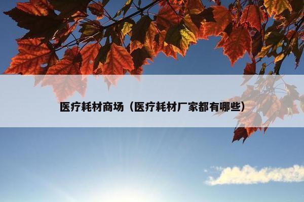 医疗耗材商场（医疗耗材厂家都有哪些）
