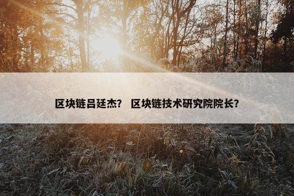 区块链吕廷杰？ 区块链技术研究院院长？