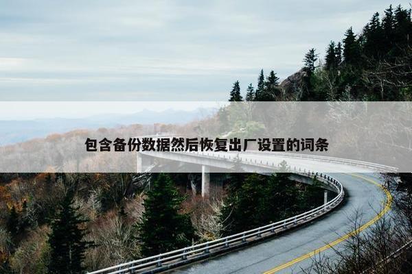 包含备份数据然后恢复出厂设置的词条