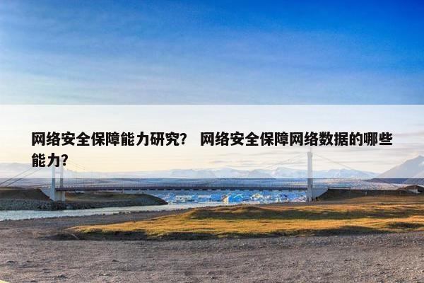网络安全保障能力研究？ 网络安全保障网络数据的哪些能力？