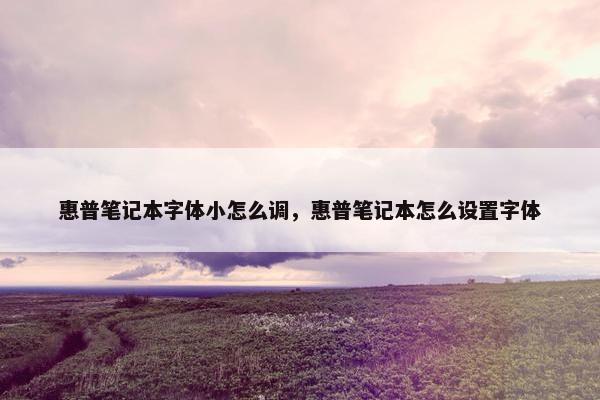 惠普笔记本字体小怎么调，惠普笔记本怎么设置字体